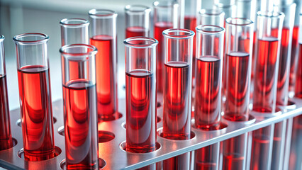 test tubes with red liquid
