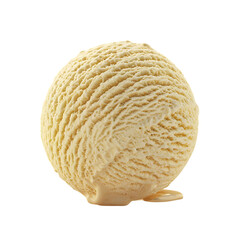 Fototapeta premium Creamy Vanilla Ice Cream Scoop on Transparent Background