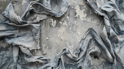Shabby gray denim fabric piece