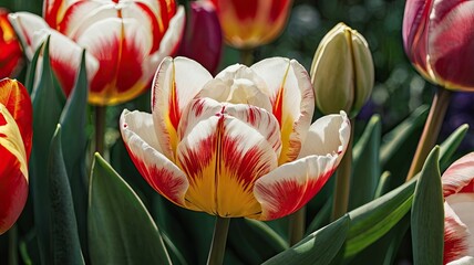 red and yellow tulips