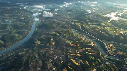 A striking snapshot of Google Earth's layers feature, allowing users to customize their view with overlays of information such as traffic, terrain, and geographic data in realistic