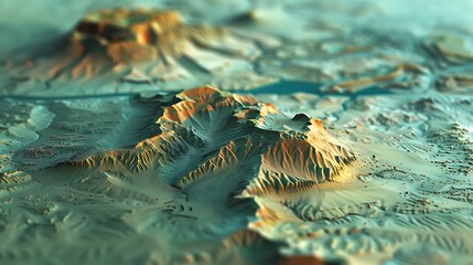 A striking snapshot of Google Maps' detailed terrain view, showcasing the topographical features of diverse regions, from mountain ranges to coastal plains, in captivating