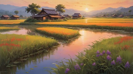 sunrise over the river