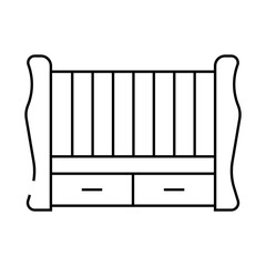 crib bed for little child line icon vector. crib bed for little child sign. isolated contour symbol black illustration