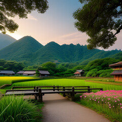 a leisurely country scene A