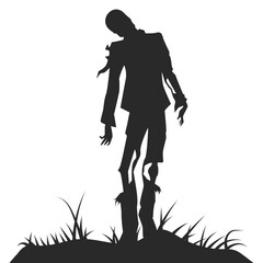 Halloween Zombie Silhouette Illustration