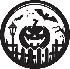 Halloween logo icon silhouette vector style with white background 02