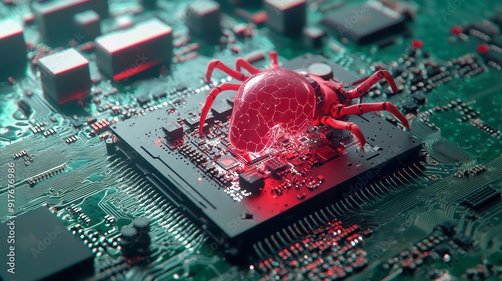 Poster ai microchip innovation, advanced technology microchip designed for artificial intelligence applicat