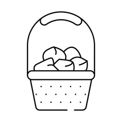 flower basket line icon vector. flower basket sign. isolated contour symbol black illustration