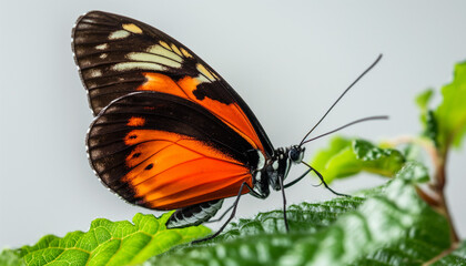 Obraz premium Beautiful butterfly on leave