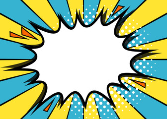 アメコミふきだし　フレーム　水色　