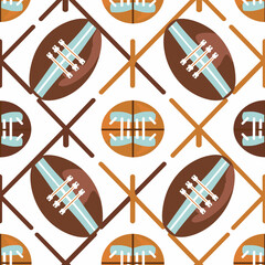 Seamless pattern with footballs and goalposts on a white background This pattern is perfect for creating sports-themed designs for apparel fabrics and other products