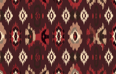 Abstract geometric pattern with maroon beige and red colors suitable for textile design backgrounds or patterns