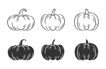 Silhouettes of a pumpkins, vector eps10 illustration