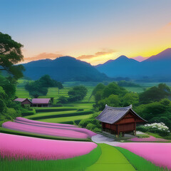 a leisurely country scene H