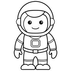 Obraz premium astronaut cartoon character vector illustration 