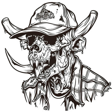 recommend clip art: A Grim Reaper-like Creature with a Cap and Horns