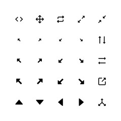 Naklejka premium Arrow icon set in line style vector. Up, down, right, left, arrow illustration vector. Simple direction outline vector icons. Pixel perfect icon pack.