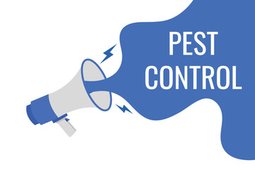 pest control button, banner, label, template for website. pest control text with colorful megaphone icon
