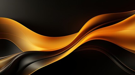 Fototapeta premium Abstract black and gold background with flowing lines.