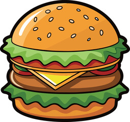 burger clip art vector