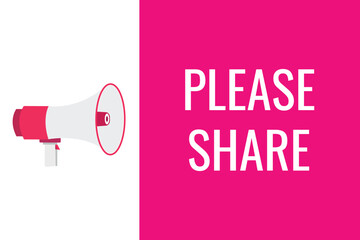 please share button, banner, label, template for website. please share text with colorful megaphone icon
