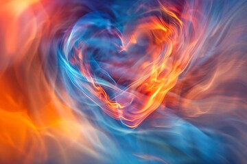 Fototapeta premium Abstract Heart of Fire and Ice