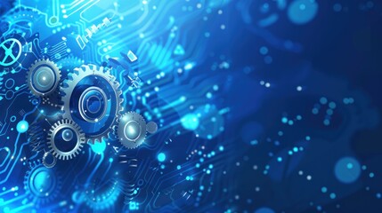 Obraz premium Electronic circuit board. Technology Concept ,Microchip CPU Processor Circuit Board. Digital Line