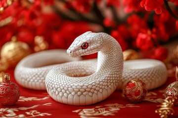 Fototapeta premium Happy New Year snake symbols 2025 year