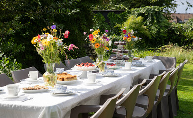 The beautiful Danish summer cake table
