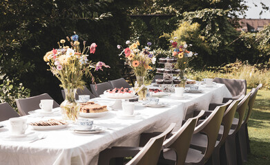 The beautiful Danish summer cake table