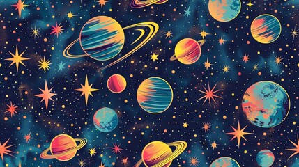 Naklejka premium Space and SciFi Patterns