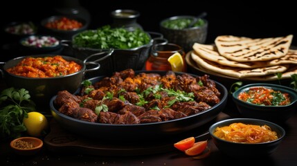 Obraz premium Cuisine Middle Eastern traditional lunch, 