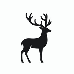 Obraz premium Dear silhouettes, very simple and single Dear silhouette white background