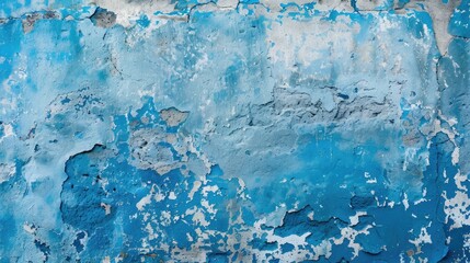 Blue wall's rough texture. Empty design background.