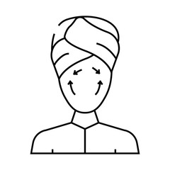 lifting facial skin line icon vector. lifting facial skin sign. isolated contour symbol black illustration