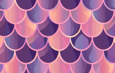 Abstract seamless pattern with iridescent fish scales in shades of pink and purple