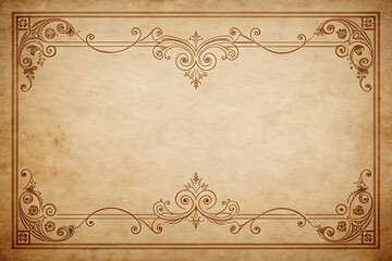 Obraz premium The classic stationery features an elegant, aged paper background with a subtle texture, faint lines, and decorative borders, reminiscent of antique stationery.