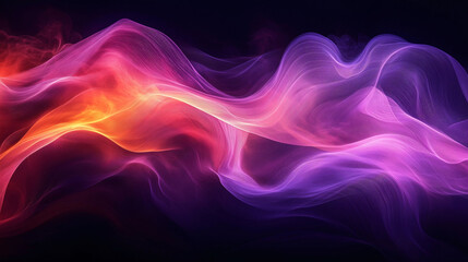 Obraz premium Gradient waves in vibrant purple, pink, and orange tones, abstract background for digital art and design.
