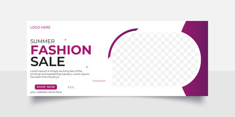 Fashion sale social media web banner design.