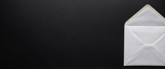 Elegant envelope and letter on a black background, perfect for communication themes