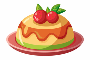 Summer pudding vector art illustration