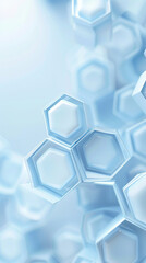 Abstract blue hexagons shape and lines with scienc