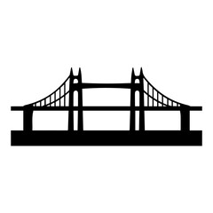 Minimalist Bridge Silhouette Vector - Architectural Landmark