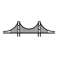 Minimalist Bridge Silhouette Vector - Architectural Landmark