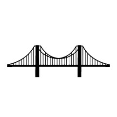 Minimalist Bridge Silhouette Vector - Architectural Landmark