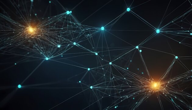 network background with big data collection dark blue background. Digital 10