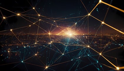 network background with big data collection dark blue background. Digital 6