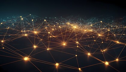 network background with big data collection dark blue background. Digital 3