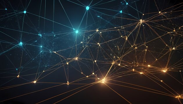 network background with big data collection dark blue background. Digital 2